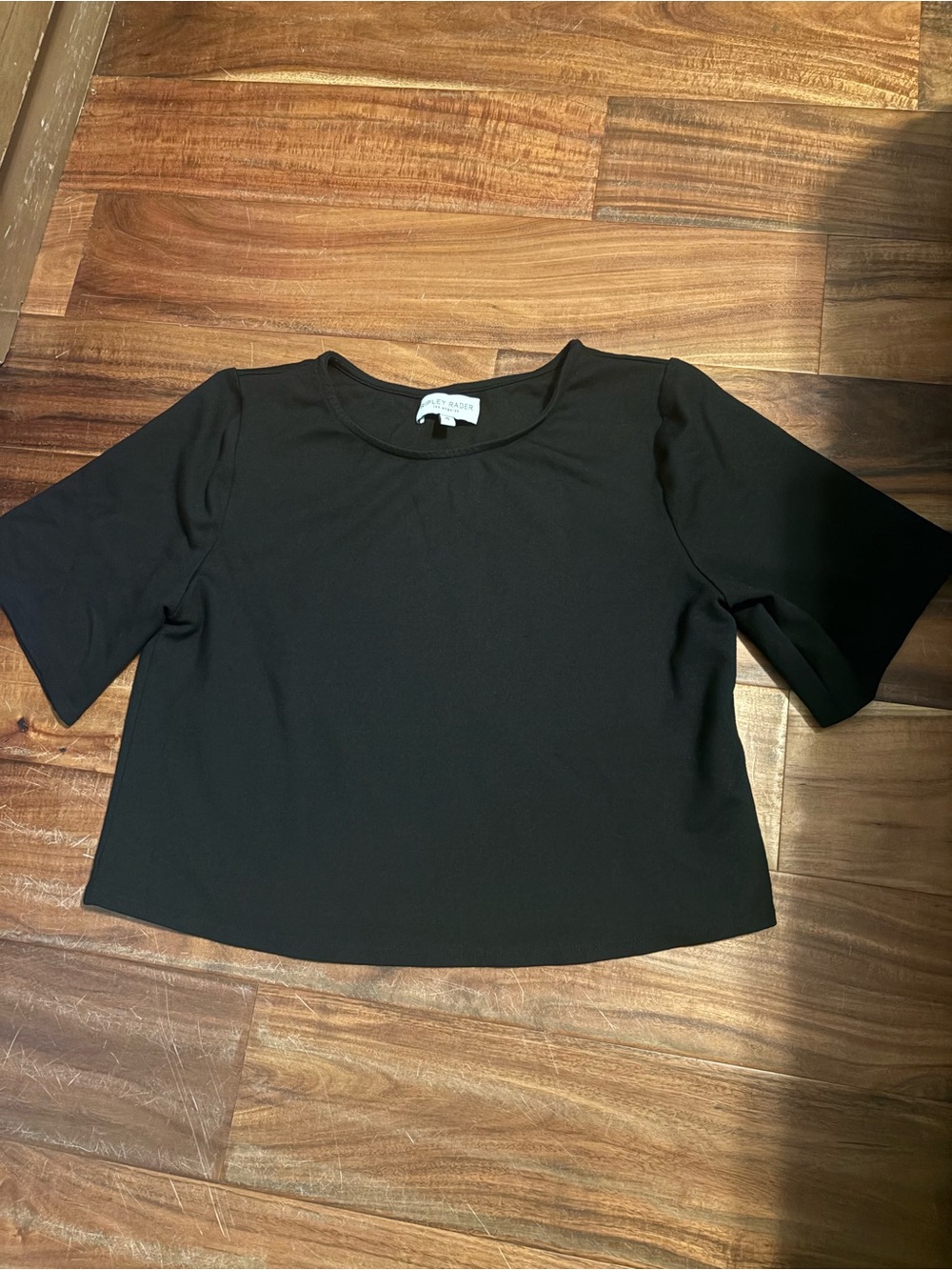 Ripley Rader Ponte Knit Short Sleeve Top Black Size 4 Minimalist Career (1144)